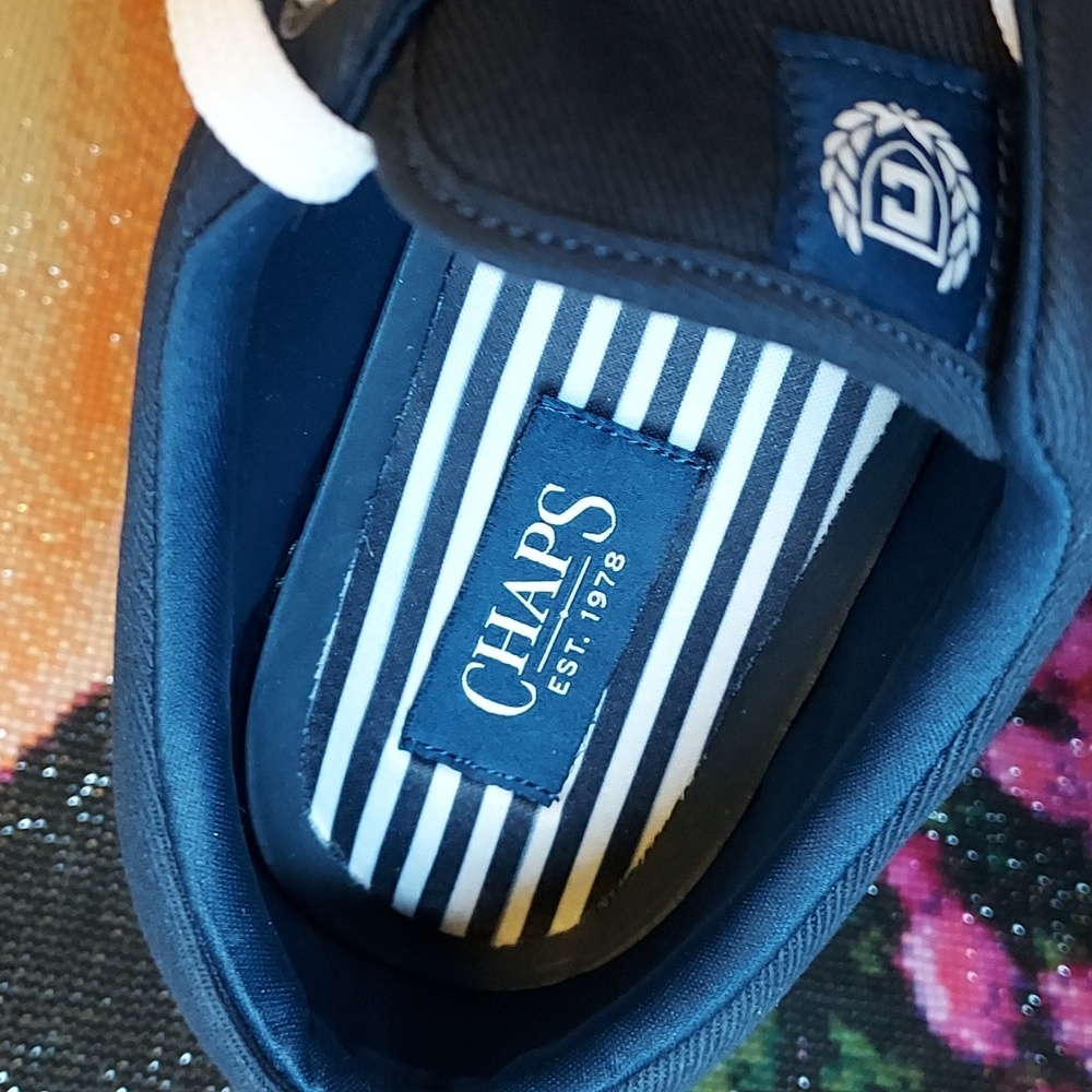 Mens Chaps Navy Chace Canvas Lace-Up Casual Sneaker - Picture 13 of 15